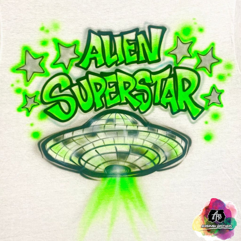 airbrush custom spray paint  Airbrush Beyonce Alien Superstar Shirt shirts hats shoes outfit  graffiti 90s 80s design t-shirts  Airbrush Brothers Shirt