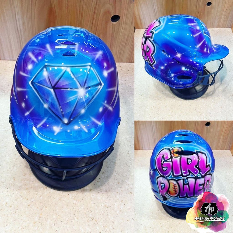 airbrush custom spray paint  Airbrush Diamond Design (Full Helmet) shirts hats shoes outfit  graffiti 90s 80s design t-shirts  AirbrushBrothers helmet