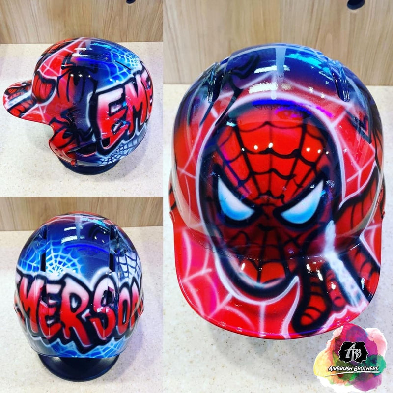 airbrush custom spray paint  Airbrush Spiderman Design (Full Helmet) shirts hats shoes outfit  graffiti 90s 80s design t-shirts  AirbrushBrothers helmet