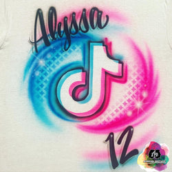 airbrush custom spray paint  Airbrush Tiktok w/ Number Birthday Shirt Design shirts hats shoes outfit  graffiti 90s 80s design t-shirts  Airbrush Brothers Shirt