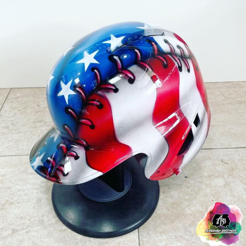 airbrush custom spray paint  Airbrush USA Flag Design (Full Helmet) shirts hats shoes outfit  graffiti 90s 80s design t-shirts  AirbrushBrothers helmet