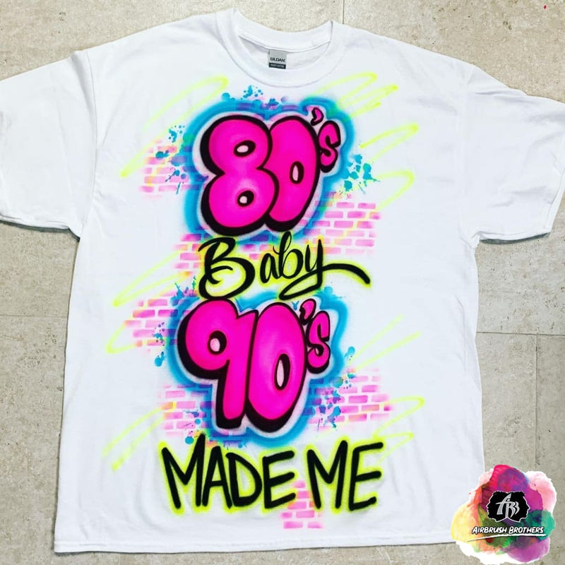 airbrush custom spray paint  Airbrush 80's Baby Shirt Design shirts hats shoes outfit  graffiti 90s 80s design t-shirts  Airbrush Brothers Shirt