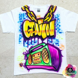 Airbrush 90's Boombox Shirt Design