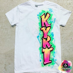 airbrush custom spray paint  Airbrush 90's Name Design shirts hats shoes outfit  graffiti 90s 80s design t-shirts  Airbrush Brothers Shirt