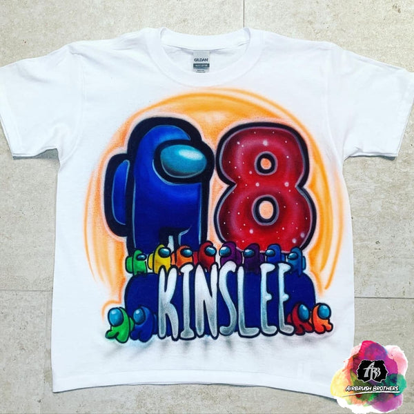 airbrush custom spray paint  Airbrush Among Us Team Birthday Shirt Design shirts hats shoes outfit  graffiti 90s 80s design t-shirts  Airbrush Brothers Shirt