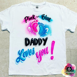 airbrush custom spray paint  Airbrush Baby Gender Reveal Checkoff Shirt Design shirts hats shoes outfit  graffiti 90s 80s design t-shirts  Airbrush Brothers Shirt