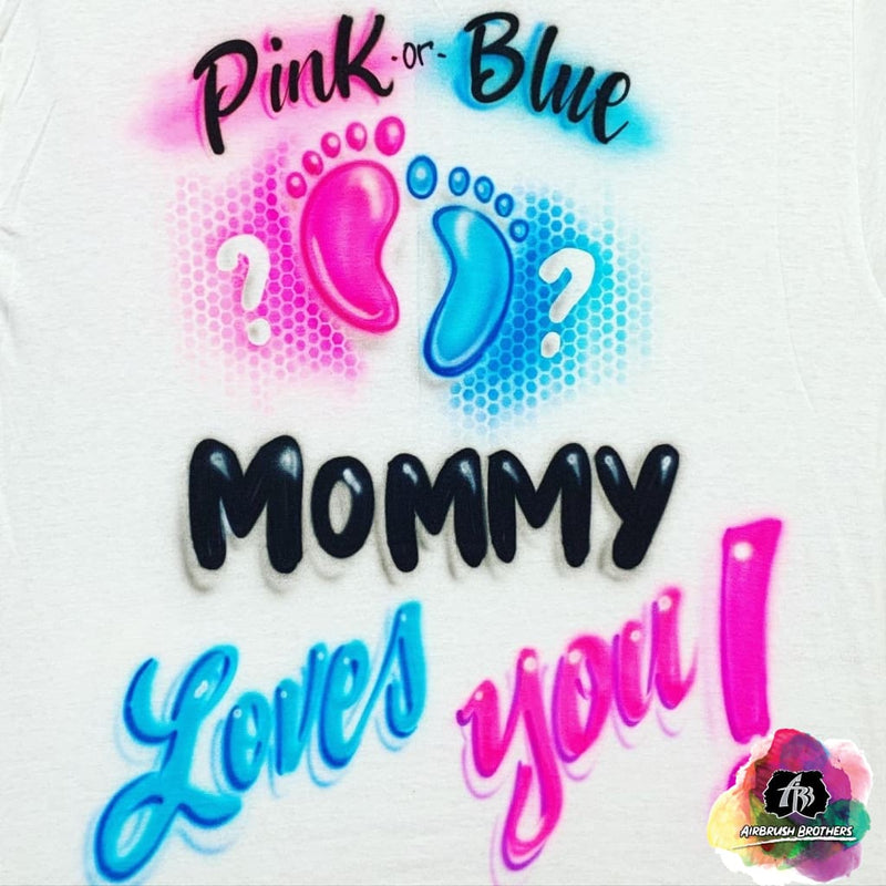 airbrush custom spray paint  Airbrush Baby Gender Reveal Checkoff Shirt Design shirts hats shoes outfit  graffiti 90s 80s design t-shirts  Airbrush Brothers Shirt