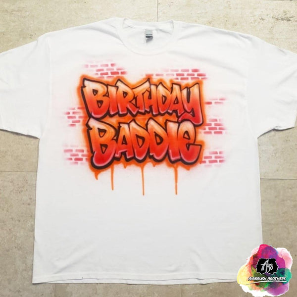 airbrush custom spray paint  Airbrush Birthday Baddie Shirt Design shirts hats shoes outfit  graffiti 90s 80s design t-shirts  Airbrush Brothers Shirt