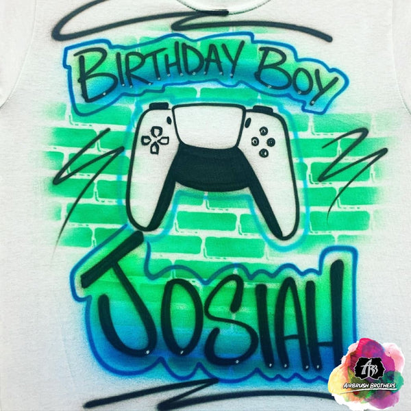 airbrush custom spray paint  Airbrush Birthday Boy Shirt Design shirts hats shoes outfit  graffiti 90s 80s design t-shirts  Airbrush Brothers Shirt