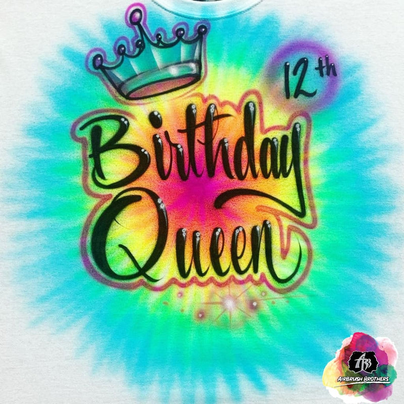 airbrush custom spray paint  Airbrush Birthday Queen Design shirts hats shoes outfit  graffiti 90s 80s design t-shirts  Airbrush Brothers Shirt