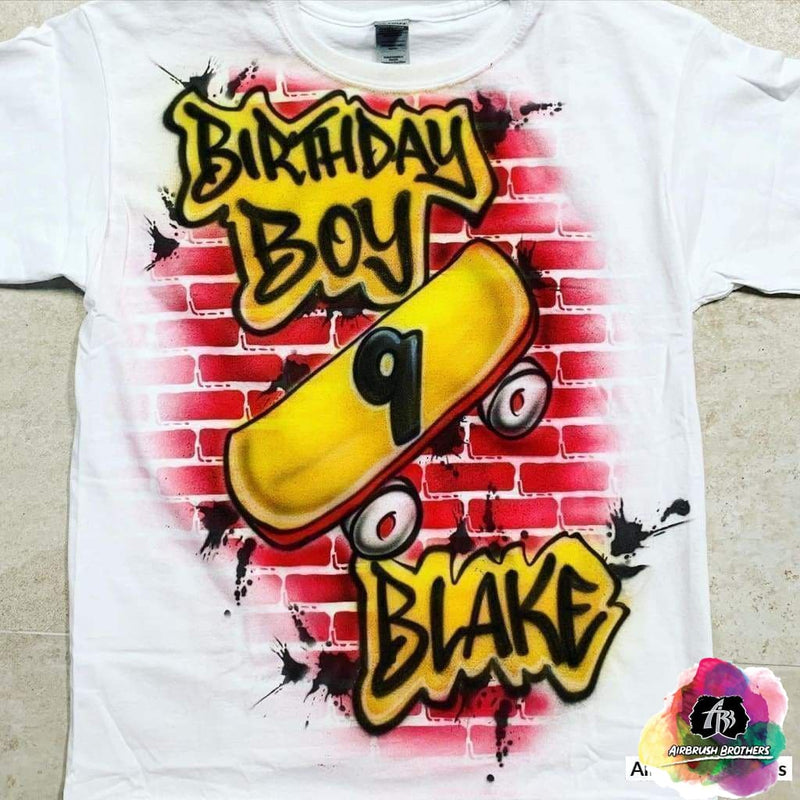 skate board t-shirt memory shirts airbrush graffiti shirts