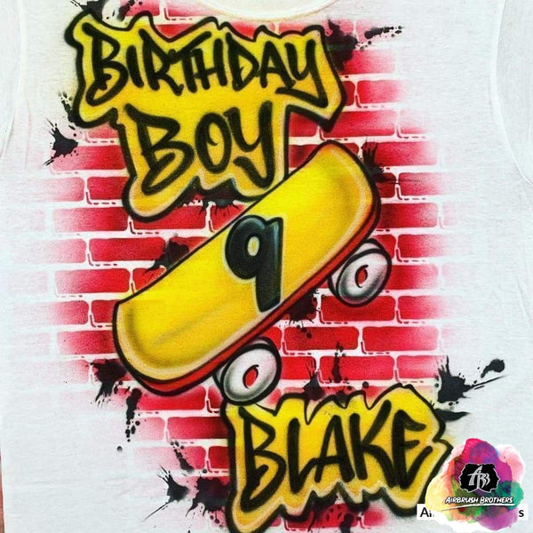 skate board t-shirt memory shirts airbrush graffiti shirts