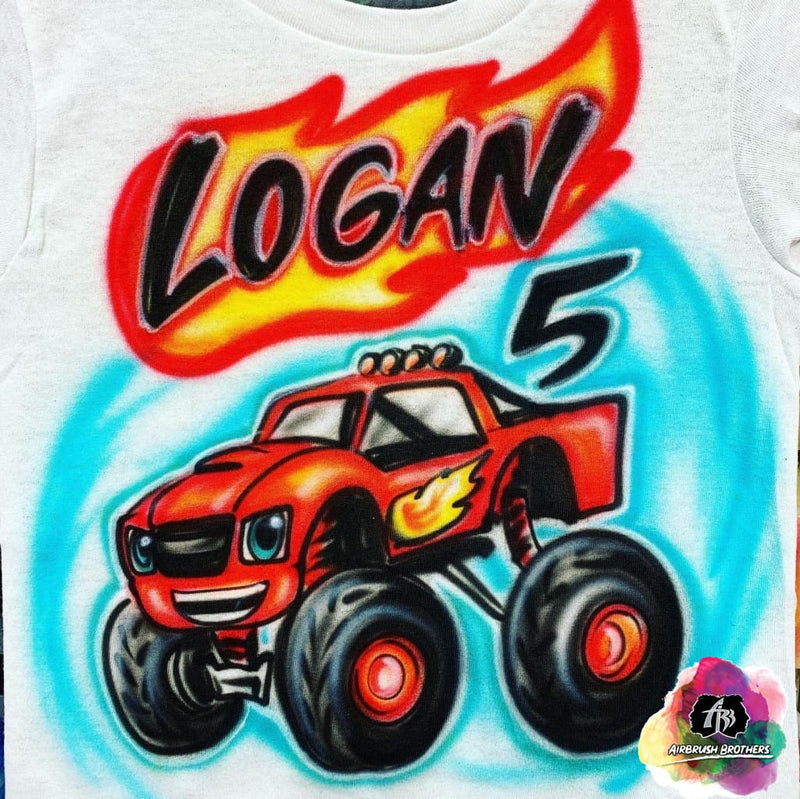 Airbrush Birthday Truck Design Shirt