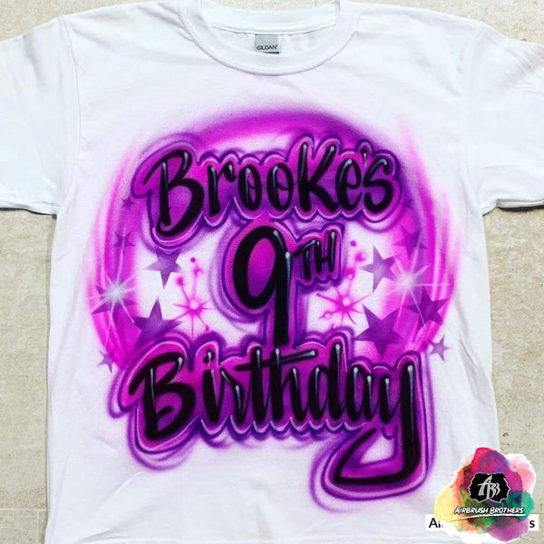 airbrush with stars design custom airbrush birthday shirts