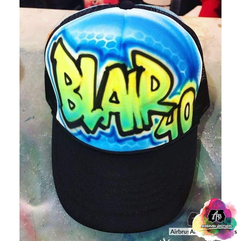 airbrush custom spray paint Airbrush Hat Graffiti Bubble Design shirts hats shoes outfit graffiti 90s 80s design t-shirts Airbrush Brothers Hats