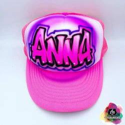 airbrush custom spray paint  Airbrush Block Name Hat Design shirts hats shoes outfit  graffiti 90s 80s design t-shirts  Airbrush Brothers Hats