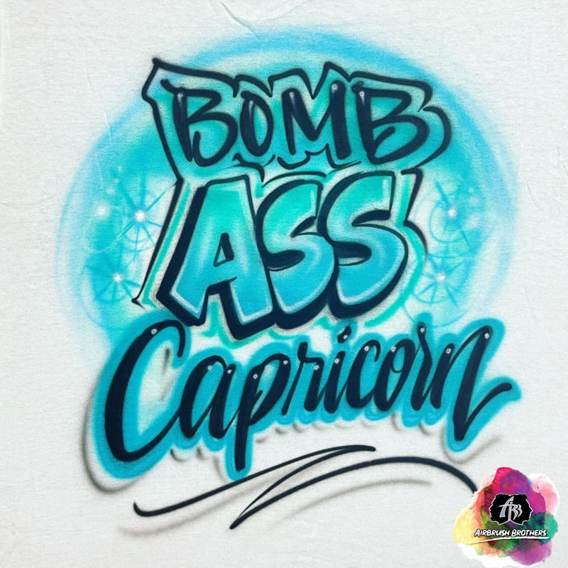 airbrush custom spray paint  Airbrush Bomb Zodiac Shirt Design shirts hats shoes outfit  graffiti 90s 80s design t-shirts  Airbrush Brothers Shirt