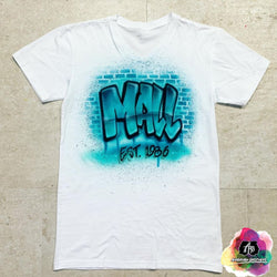 airbrush custom spray paint  Airbrush Brick Background Shirt Design shirts hats shoes outfit  graffiti 90s 80s design t-shirts  Airbrush Brothers Shirt