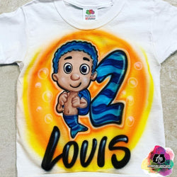 custom airbrush birthday shirts Airbrush Bubble Guppies Goby Birthday Design