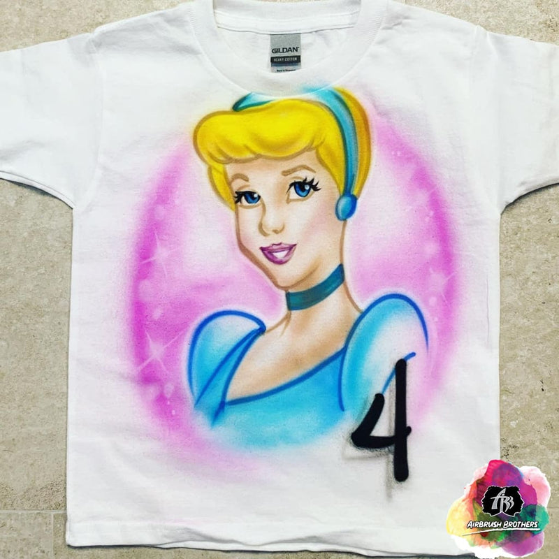 airbrush custom spray paint  Airbrush Cinderella Birthday Design shirts hats shoes outfit  graffiti 90s 80s design t-shirts  Airbrush Brothers Shirt