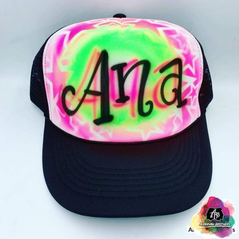 airbrush custom spray paint Airbrush Hat Graffiti Bubble Design shirts hats shoes outfit graffiti 90s 80s design t-shirts Airbrush Brothers Hats