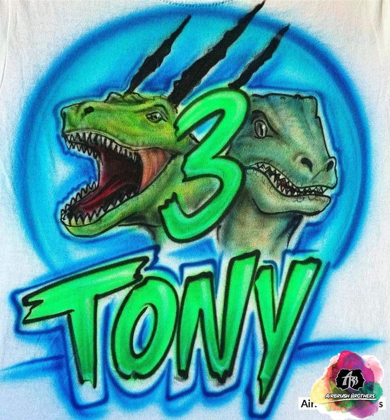 Airbrush Dinosaurs Birthday Design Shirt