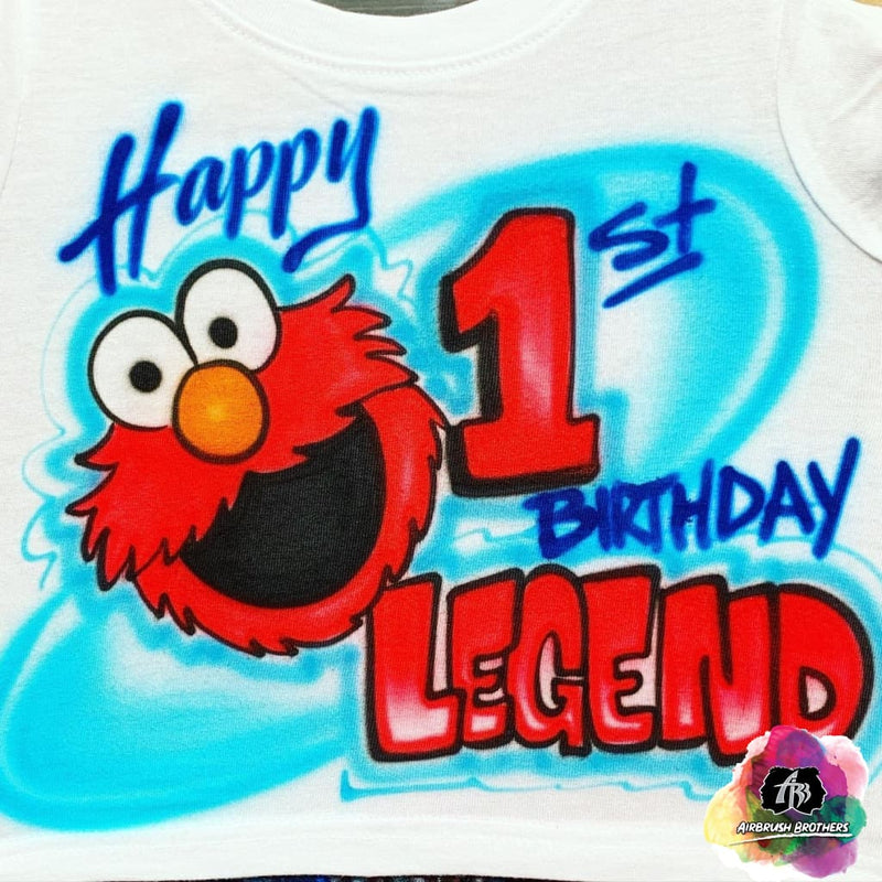 airbrush custom spray paint  Airbrush Elmo Birthday Shirt Design shirts hats shoes outfit  graffiti 90s 80s design t-shirts  Airbrush Brothers Shirt