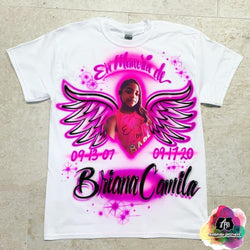 airbrush custom spray paint  Airbrush En Memoria De Design shirts hats shoes outfit  graffiti 90s 80s design t-shirts  Airbrush Brothers Shirt