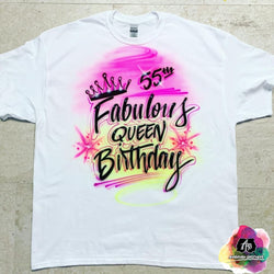 airbrush custom spray paint  Airbrush Fabulous Queen Birthday Shirt Design shirts hats shoes outfit  graffiti 90s 80s design t-shirts  Airbrush Brothers Shirt