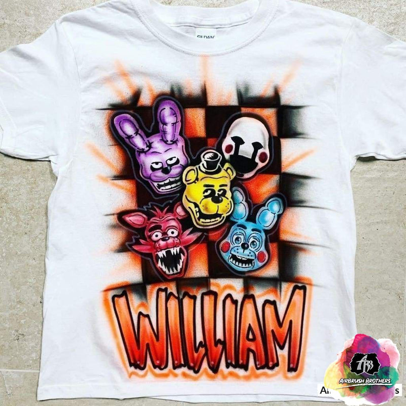 Airbrush Five Nights At Freddy's Block Shirt Design