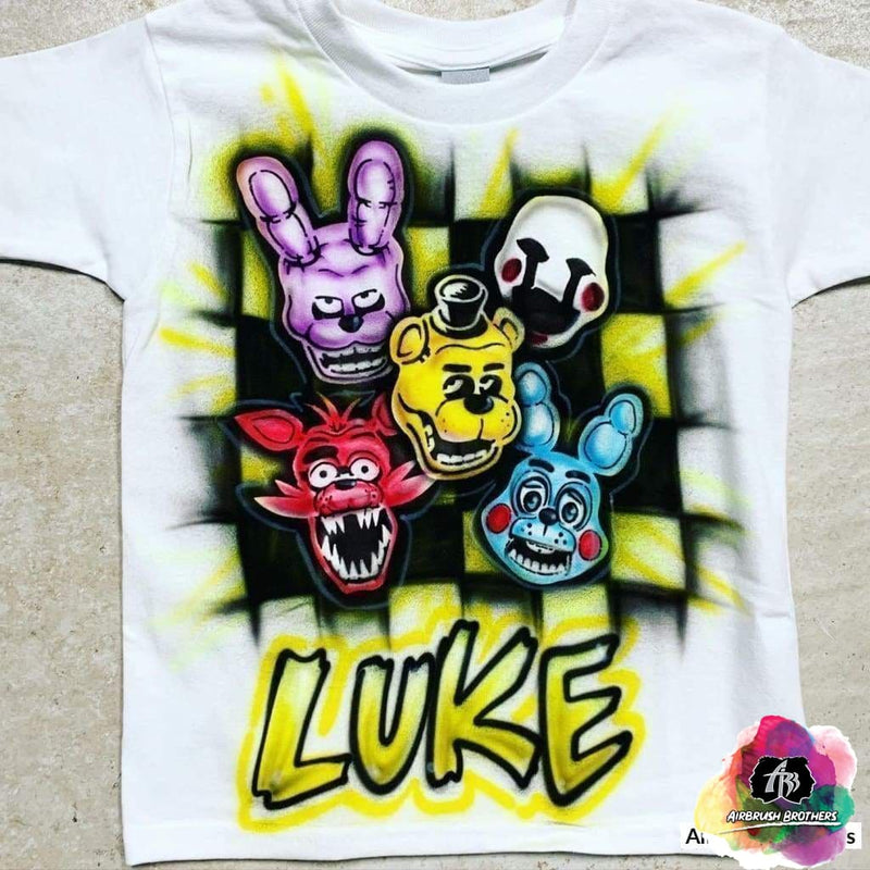 Airbrush Five Nights At Freddy's Block Shirt Design