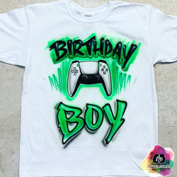 gamer birthday boy t-shirt skate board t-shirt memory shirts airbrush graffiti shirts