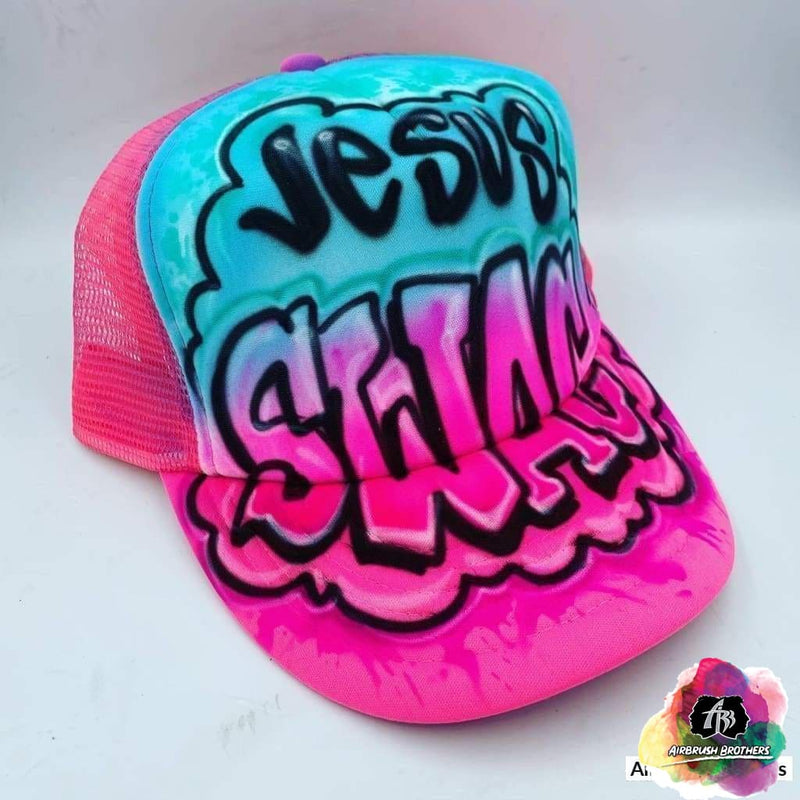 airbrush custom spray paint Airbrush Hat Graffiti Bubble Design shirts hats shoes outfit graffiti 90s 80s design t-shirts Airbrush Brothers Hats