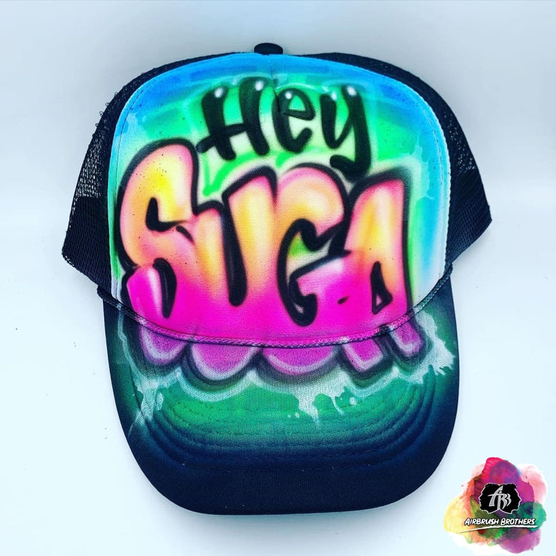 airbrush custom spray paint  Airbrush Graffiti Hat Design shirts hats shoes outfit  graffiti 90s 80s design t-shirts  Airbrush Brothers Hats