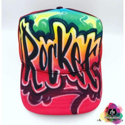 airbrush custom spray paint Airbrush Hat Graffiti Bubble Design shirts hats shoes outfit graffiti 90s 80s design t-shirts Airbrush Brothers Hats