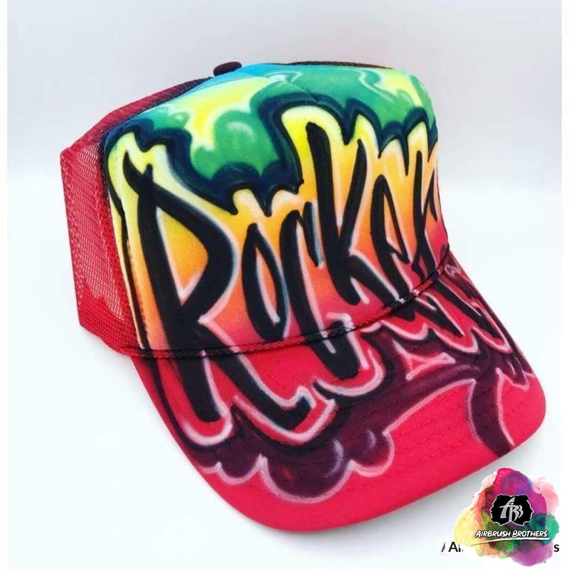 airbrush custom spray paint Airbrush Hat Graffiti Bubble Design shirts hats shoes outfit graffiti 90s 80s design t-shirts Airbrush Brothers Hats