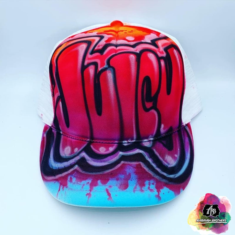 airbrush custom spray paint  Airbrush Graffiti w/ Paint Splatter Hat Design shirts hats shoes outfit  graffiti 90s 80s design t-shirts  Airbrush Brothers Hats