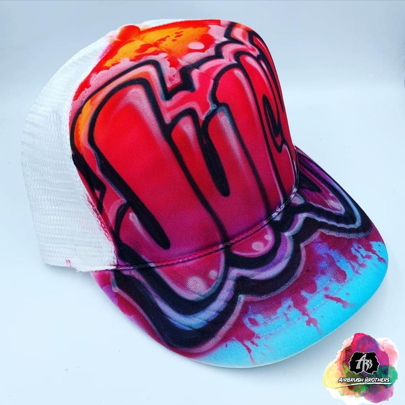 airbrush custom spray paint  Airbrush Graffiti w/ Paint Splatter Hat Design shirts hats shoes outfit  graffiti 90s 80s design t-shirts  Airbrush Brothers Hats