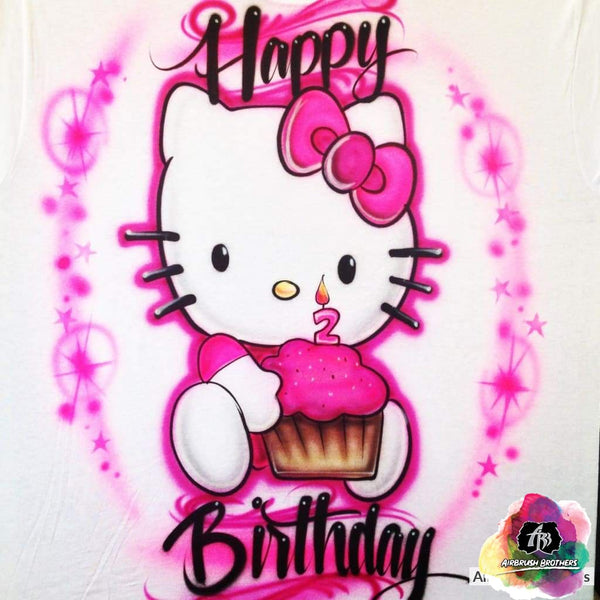 hello kitty t-shirt custom airbrush birthday shirts