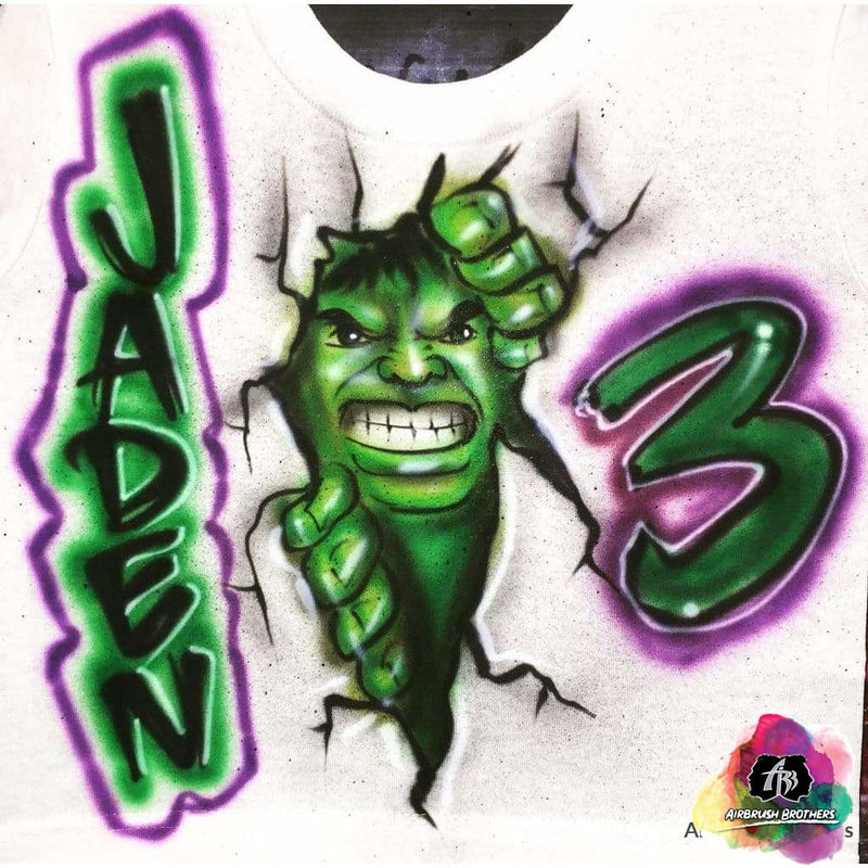 airbrush hulk t-shirt custom airbrush birthday shirts