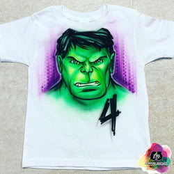 airbrush custom spray paint  Airbrush Hulk Face Birthday Design shirts hats shoes outfit  graffiti 90s 80s design t-shirts  Airbrush Brothers Shirt