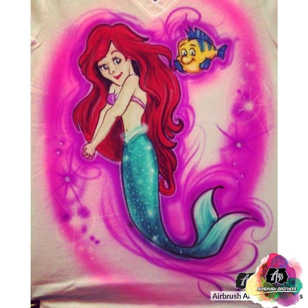 Airbrush Little Mermaid Cartoon Design Airbrush Little Mermaid Cartoon Design