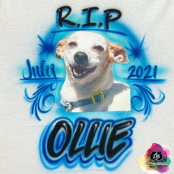 airbrush custom spray paint  Airbrush Memorial Pet Shirt Design shirts hats shoes outfit  graffiti 90s 80s design t-shirts  Airbrush Brothers Shirt