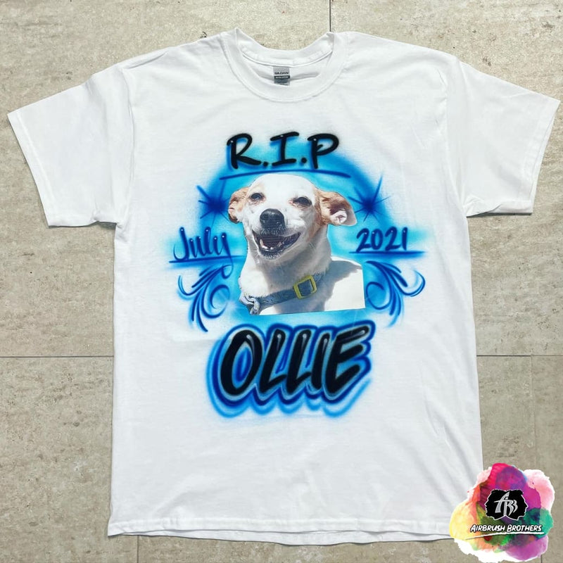 airbrush custom spray paint  Airbrush Memorial Pet Shirt Design shirts hats shoes outfit  graffiti 90s 80s design t-shirts  Airbrush Brothers Shirt