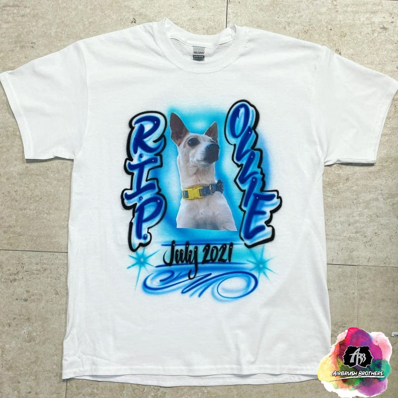 airbrush custom spray paint  Airbrush Memorial Pet Shirt Design shirts hats shoes outfit  graffiti 90s 80s design t-shirts  Airbrush Brothers Shirt