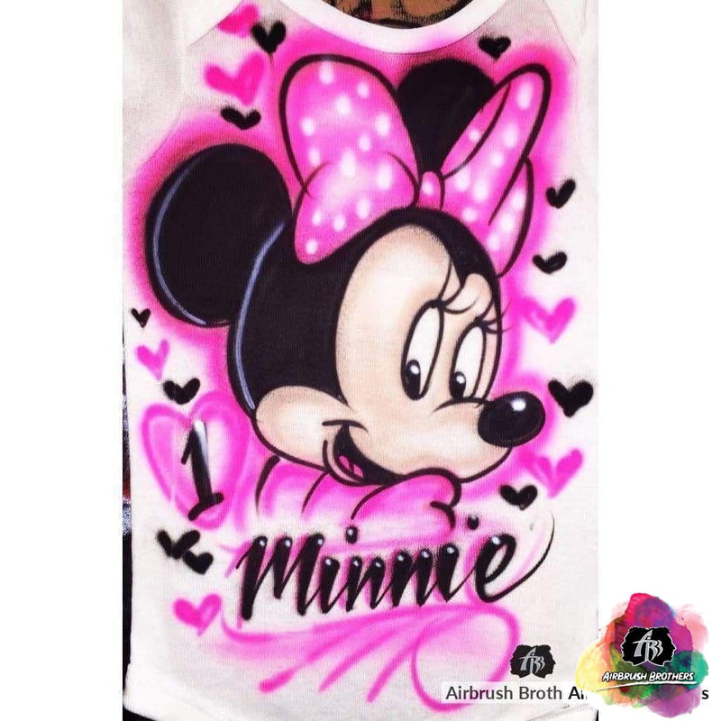 mickey mouse t-shirt custom airbrush birthday shirts Airbrush Minnie Mouse Birthday Design