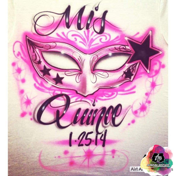 Airbrush Mis Quince Masquerade Mask Design