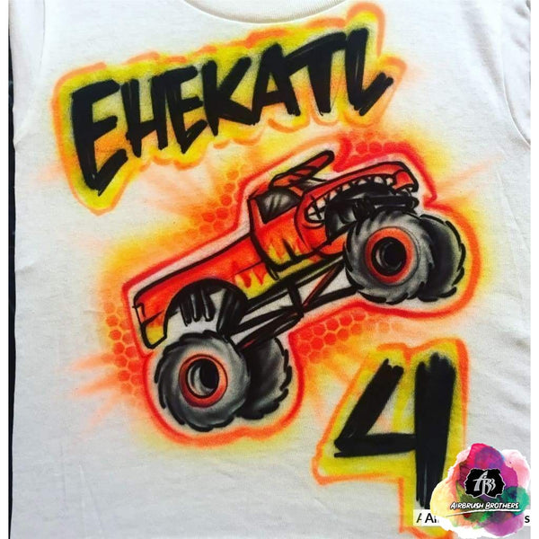 custom airbrush birthday shirts   airbrush monster truck t-shirt Airbrush Monster Truck Shirt Design