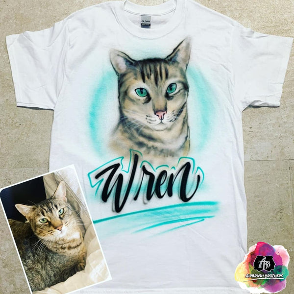 airbrush custom spray paint  Airbrush Pet Portrait Design shirts hats shoes outfit  graffiti 90s 80s design t-shirts  Airbrush Brothers Shirt