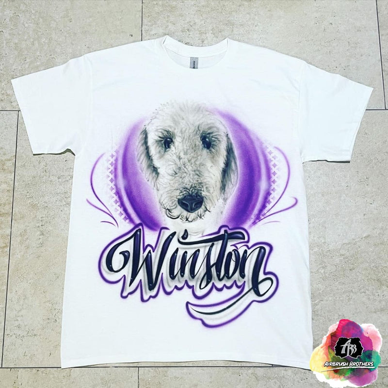 airbrush custom spray paint  Airbrush Pet Portrait Shirt Design shirts hats shoes outfit  graffiti 90s 80s design t-shirts  Airbrush Brothers Shirt